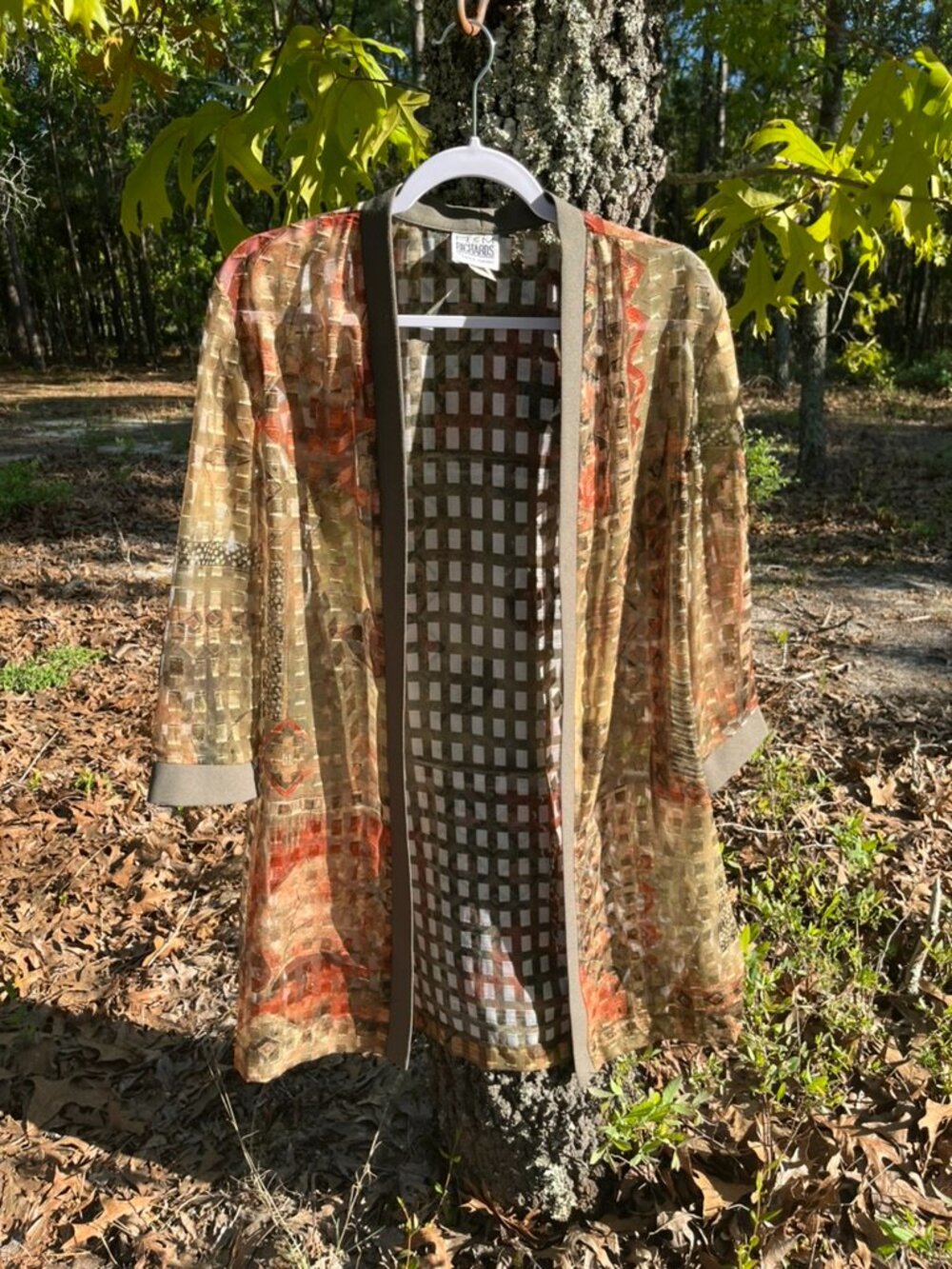 Vintage R&M Richards by Karen Kwong 1990's Long Sleeve Square See-Through Duster